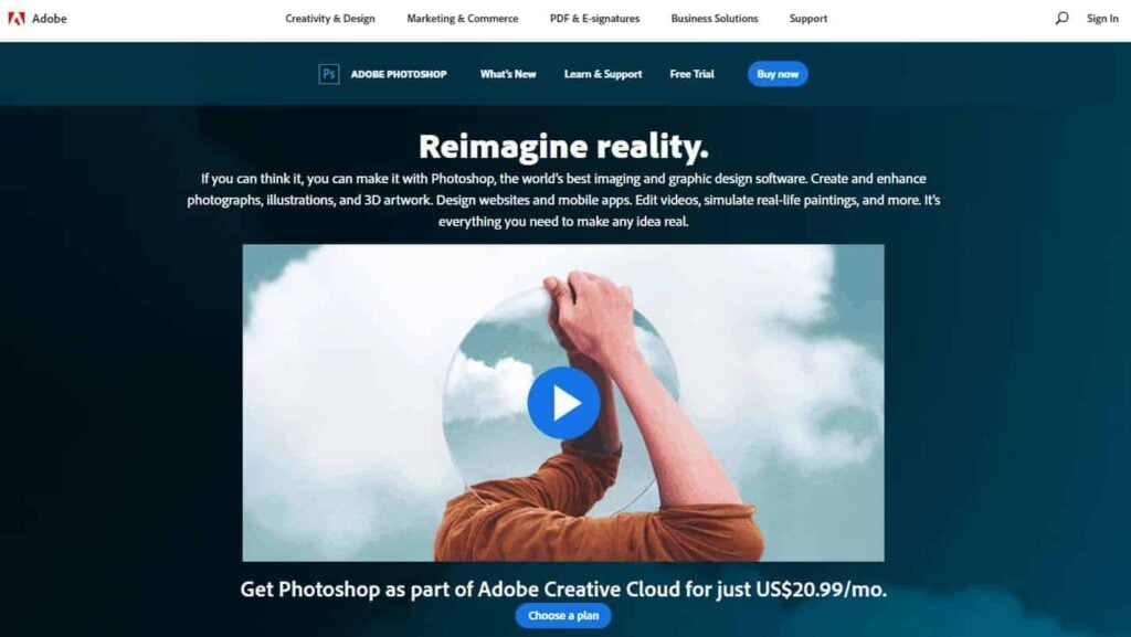 Adobe Photoshop page