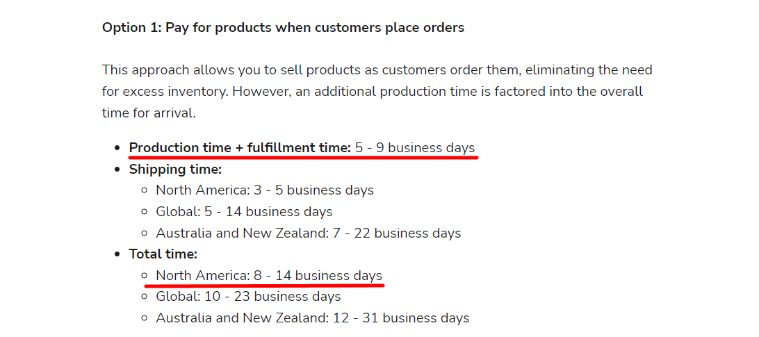 Blanka processing and delivery time