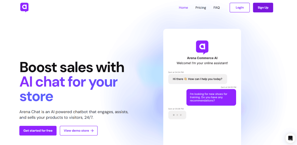 Commerce AI homepage