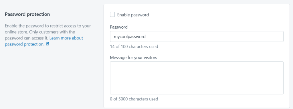 Password Protection on Shopify