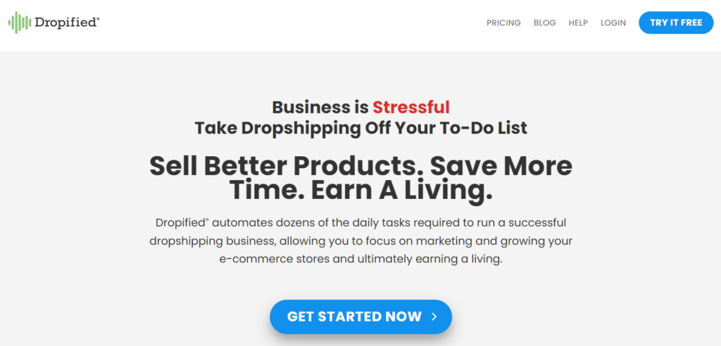 Homepage of Dropified