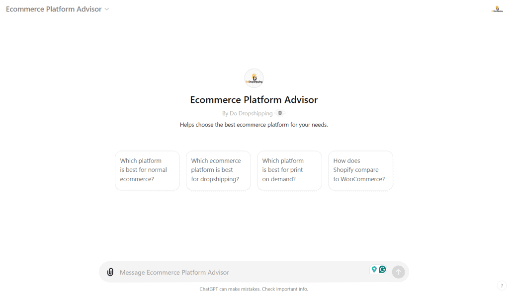 Ecommerce Platform Advisor GPT