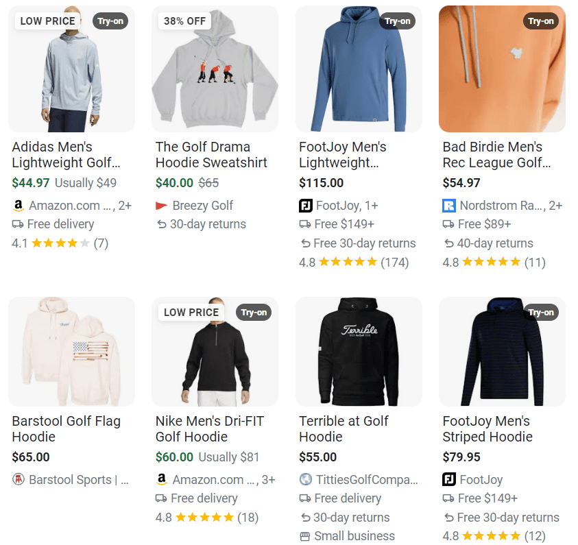 Golf hoodies