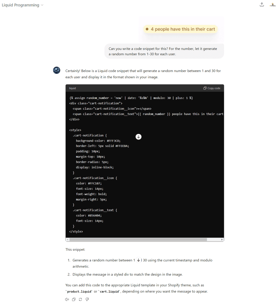 Liquid programming GPT example