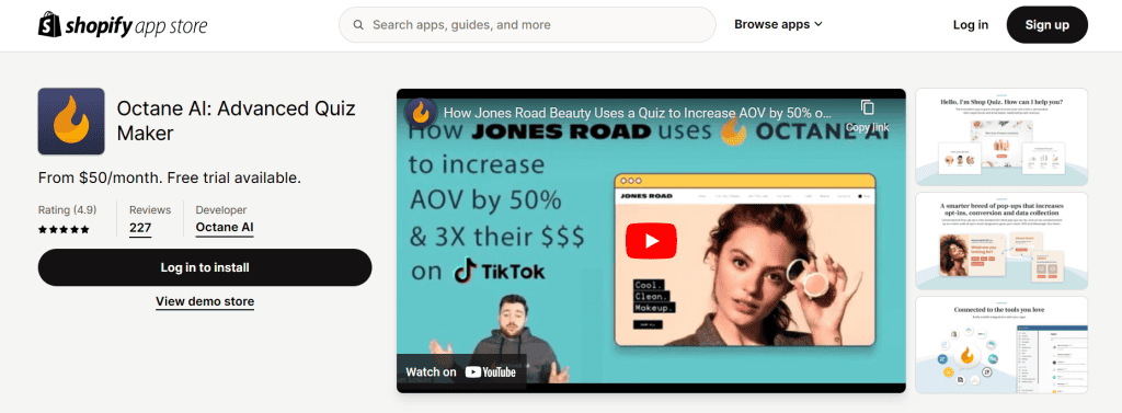 Octane AI Shopify app