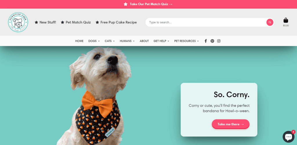 Pawsitive Vibes homepage