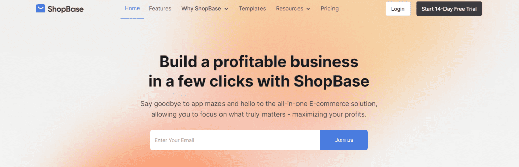 ShopBase homepage