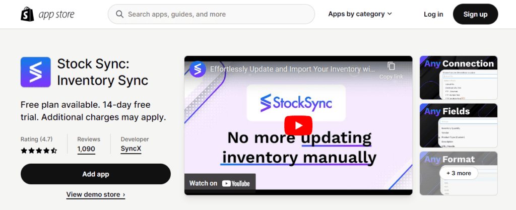 Stock Sync Shopify app