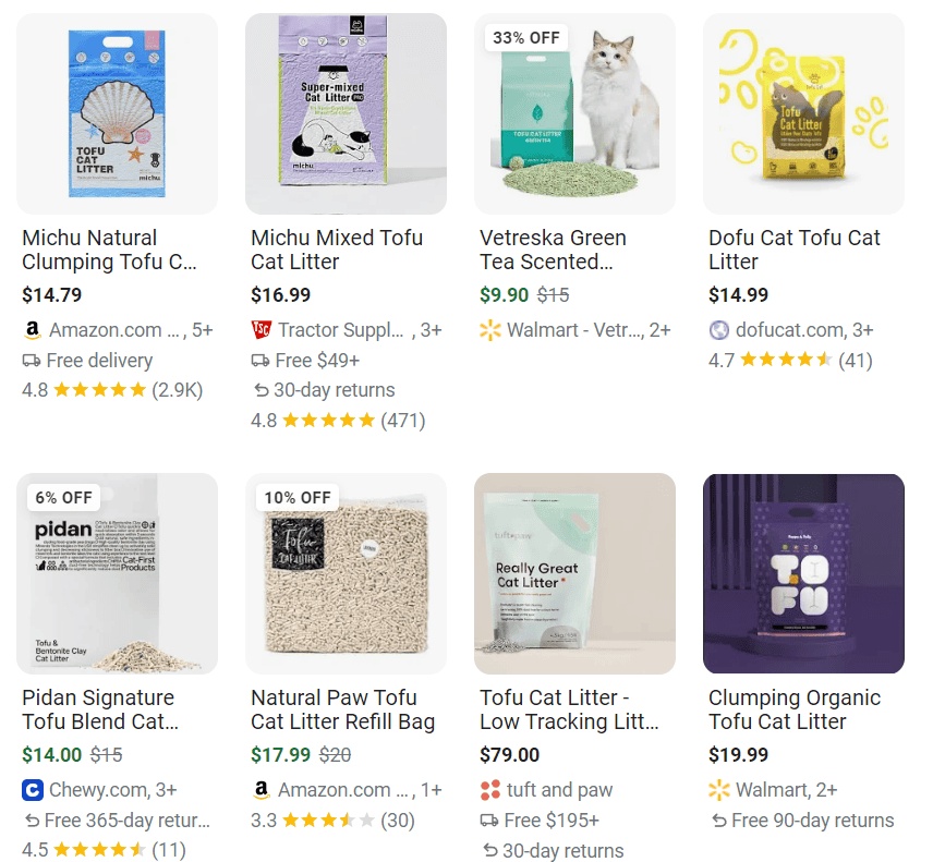 Tofu cat litter